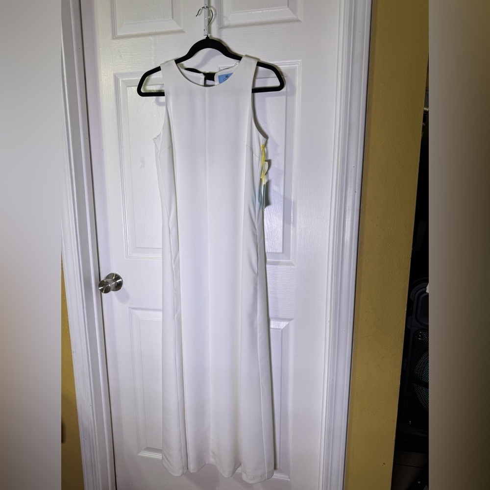 CeCe White Maxi Dress with Black Accents - Picture 3 of 9